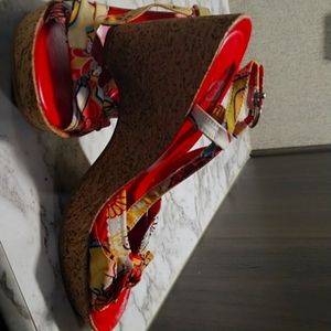 Gianni bini cork screw wedge heels